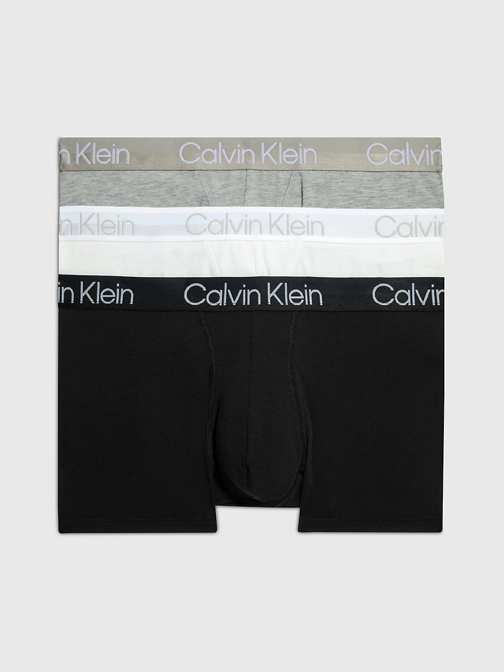 WHITE/ BLACK/ GREY HEATHER > Zestaw 3 Par Bokserek — Modern Structure > undefined Mężczyźni - Calvin Klein