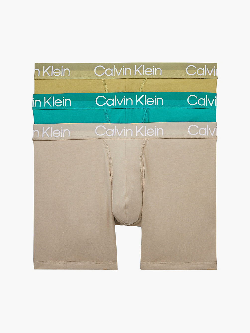 DEEP LAKE/ PISTACHE/ WINTER LINEN 3 Pack Boxer Briefs - Modern Structure undefined men Calvin Klein