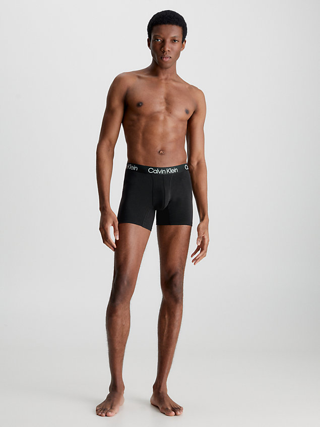 lot de 3 boxers longs - modern structure black pour hommes calvin klein