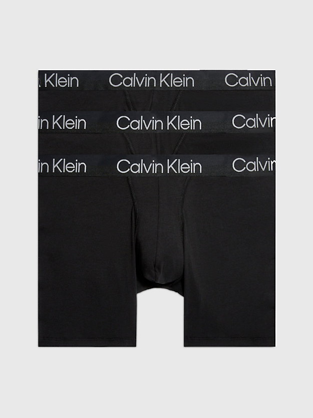 BLACK Boxer aderenti lunghi in confezione da 3 - Modern Structure da uomo CALVIN KLEIN
