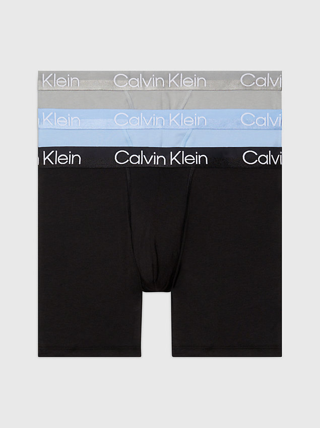  black 3-pack boxers lang - modern structure voor heren - calvin klein