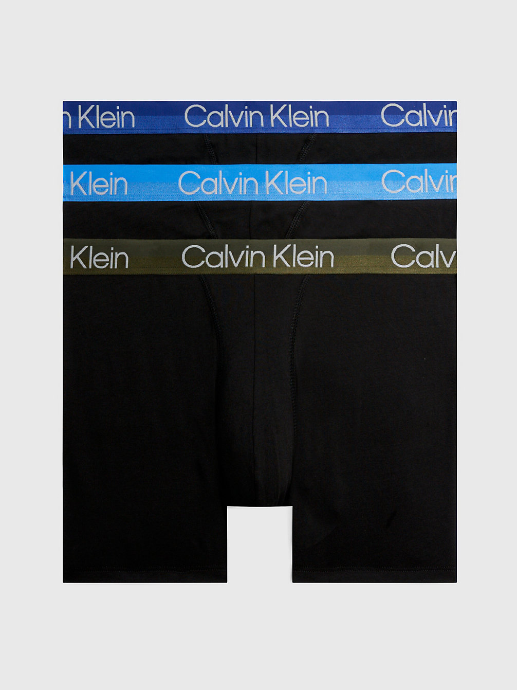 B -ACTIVE BLUE/FATIGUES/BAYOU BLUE 3-Pack Boxers Lang - Modern Structure undefined heren Calvin Klein