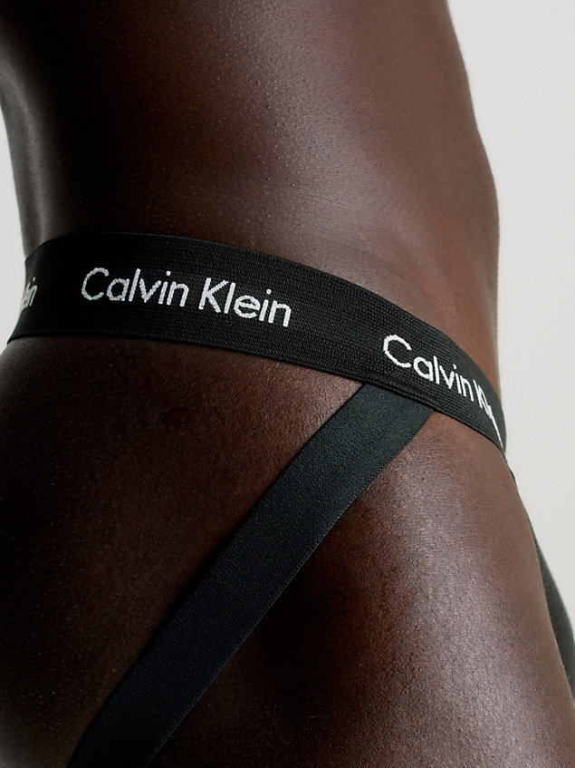  black wbs 3 pack jock straps - cotton stretch for men calvin klein