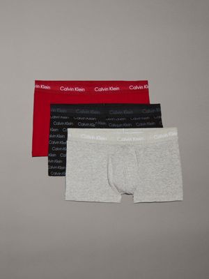  mesh logo pr_turb 3 pack low rise trunks - cotton stretch for men calvin klein