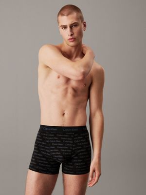  mesh logo pr_turb 3 pack trunks - cotton stretch for men calvin klein