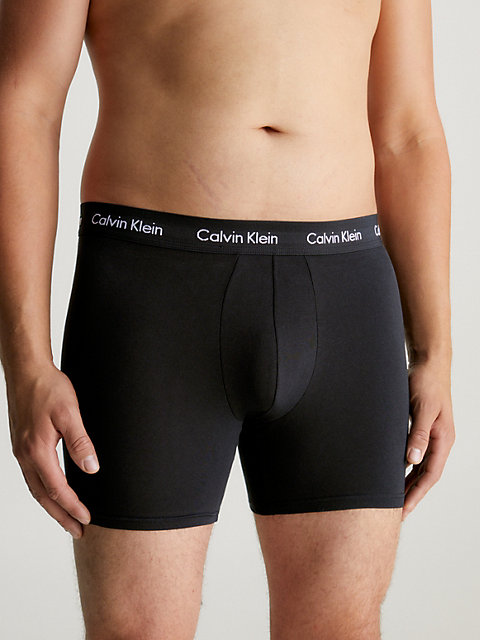  black 3-pack boxers lang - cotton stretch voor heren - calvin klein