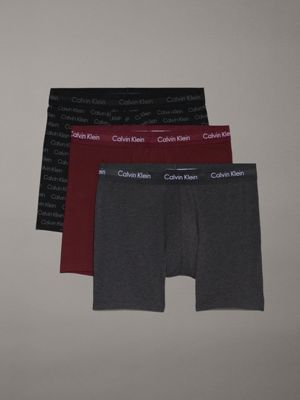  mesh logo pr_turb 3 pack boxer briefs - cotton stretch for men calvin klein