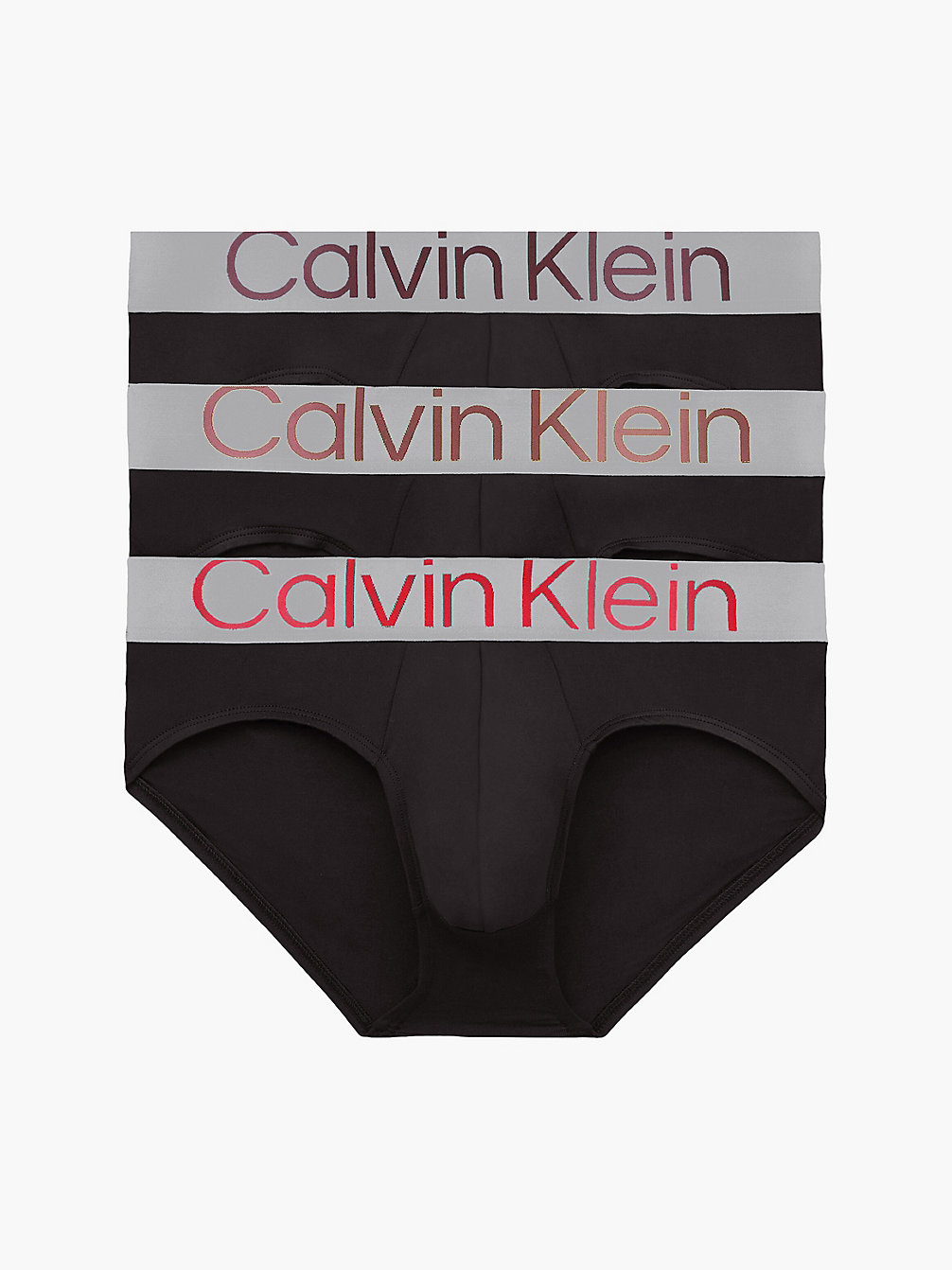 B-ORNG ODSY/ DUSTY CPPR/ RHONE LOGO Lot De 3 Slips - Steel Micro undefined hommes Calvin Klein
