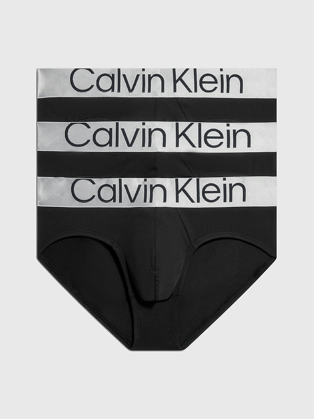 BLACK 3-Pack Slips - Steel Micro undefined heren Calvin Klein