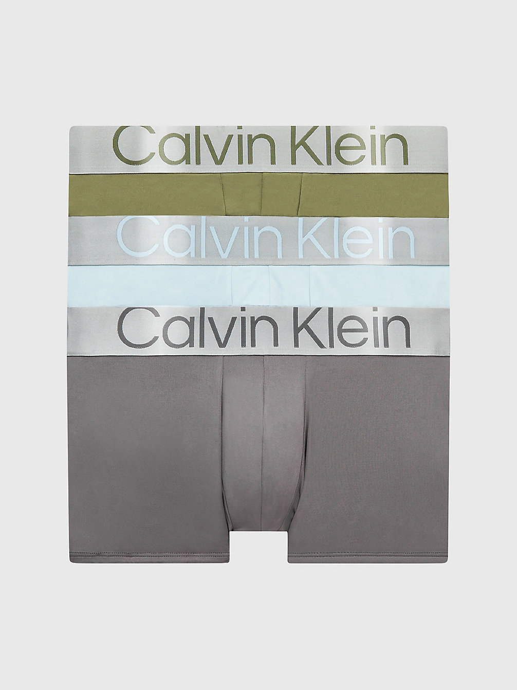 NAPA/ PALEST BLUE/ GREY SKY Lot De 3 Boxers Taille Basse - Steel Micro undefined hommes Calvin Klein