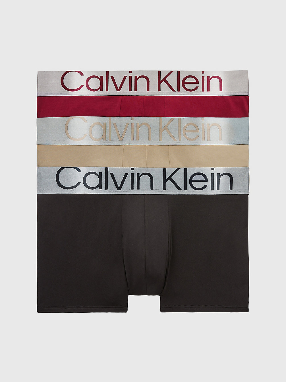 BLACK/ TUFFET/ RED CARPET Lot De 3 Boxers Taille Basse - Steel Micro undefined hommes Calvin Klein