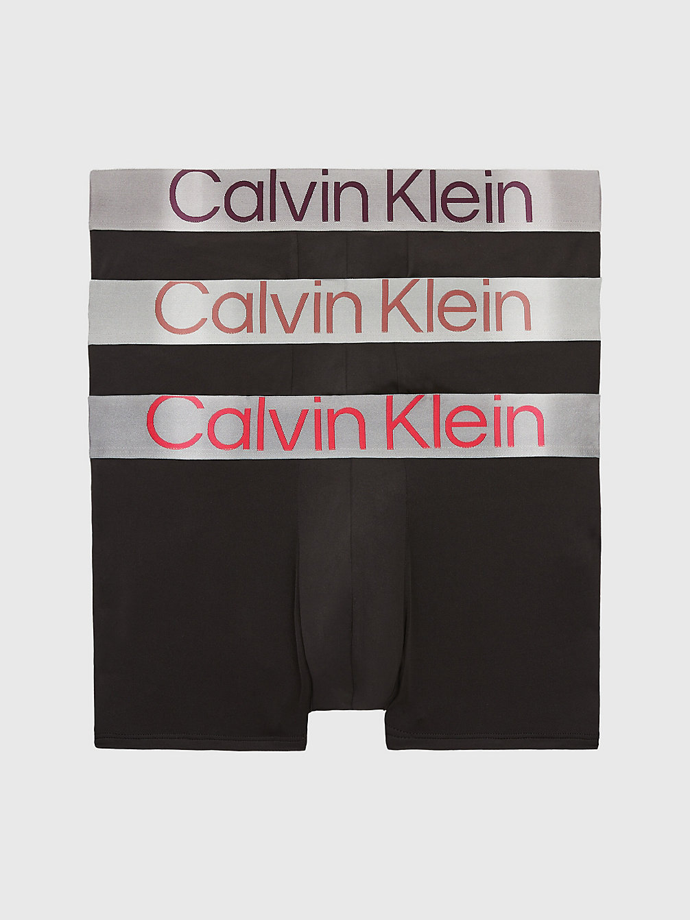 B-ORNG ODSY/ DUSTY CPPR/ RHONE LOGO Lot De 3 Boxers Taille Basse - Steel Micro undefined hommes Calvin Klein