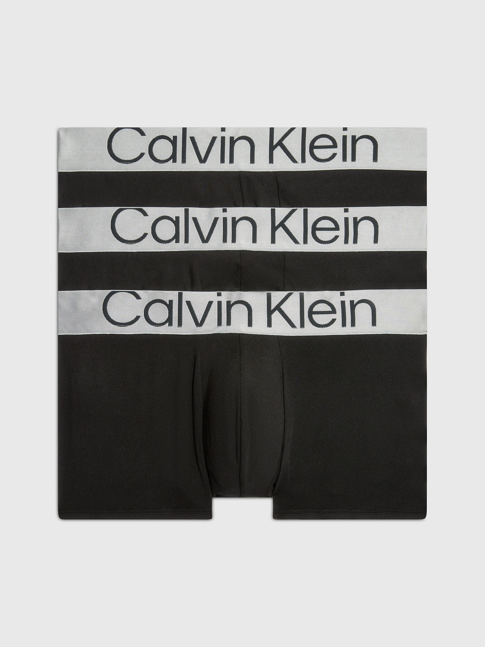 Black 3 Pack Low Rise Trunks - Steel Micro undefined men Calvin Klein