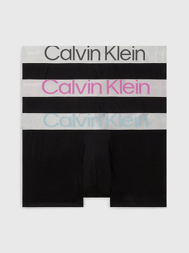  ultra pink lgs 3 pack low rise trunks - steel micro for men calvin klein