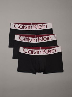 boxer vita bassa in confezione da 3 - steel micro  da uomini calvin klein