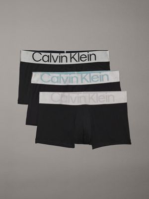  ash lgs 3 pack low rise trunks - steel micro for men calvin klein