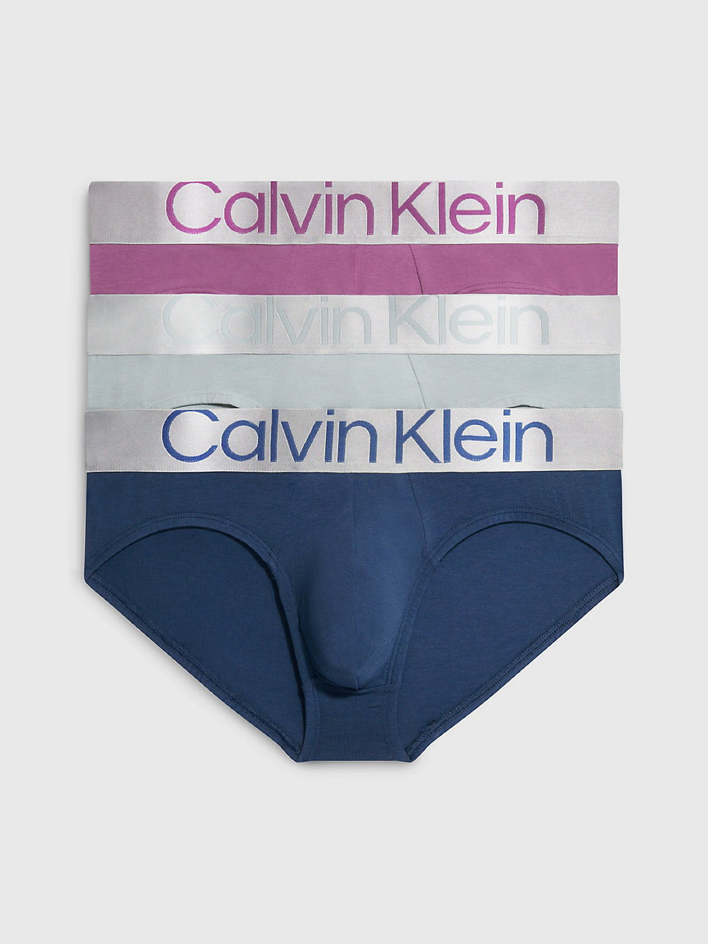 AMETHYST, SILVER SPRINGS, CRAYON BL Lot De 3 Slips - Steel Cotton undefined hommes Calvin Klein