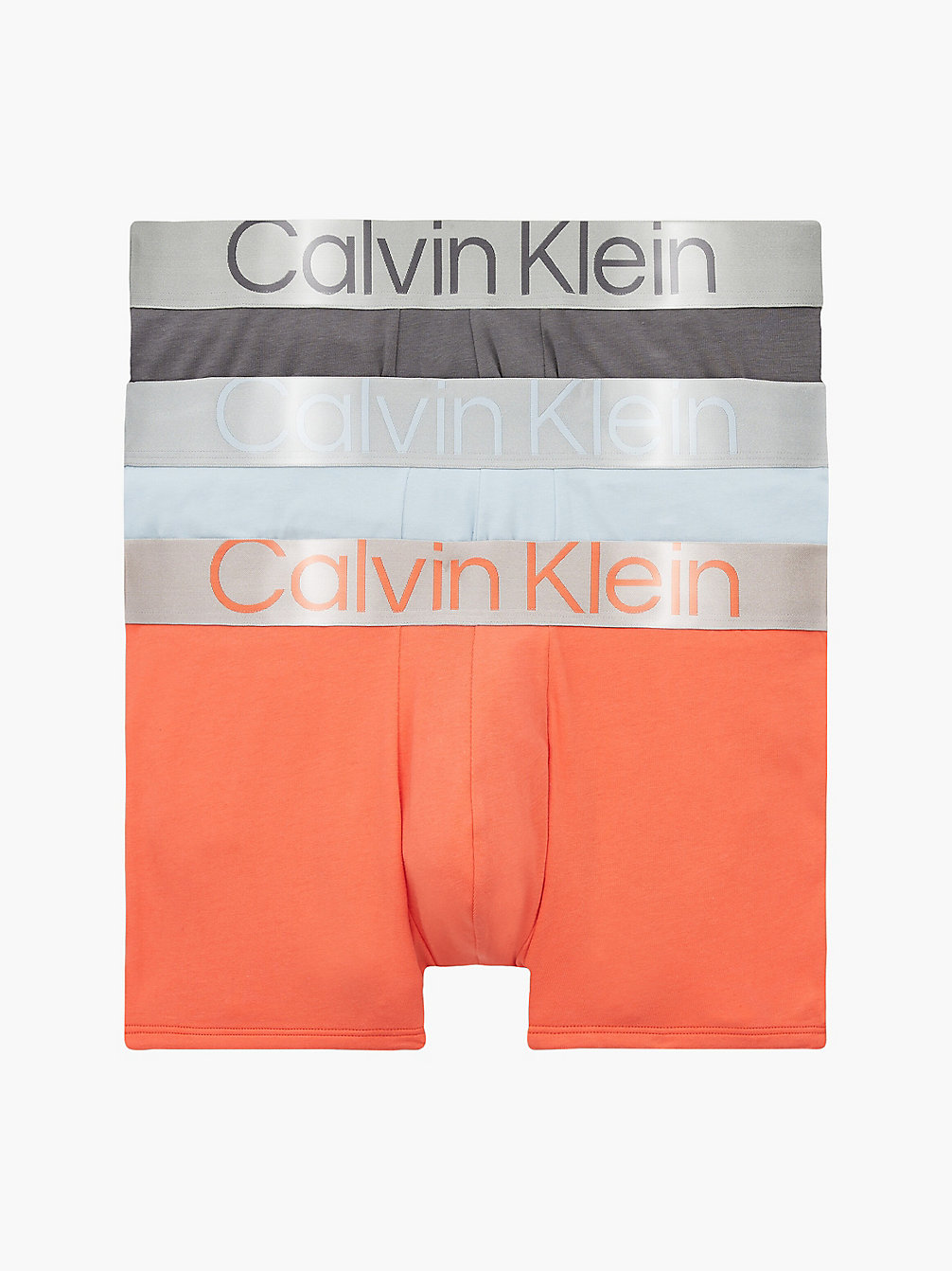 ZERO BELOW/GREY SKY/TURNED MANGO Lot De 3 Boxers - Steel Cotton undefined hommes Calvin Klein