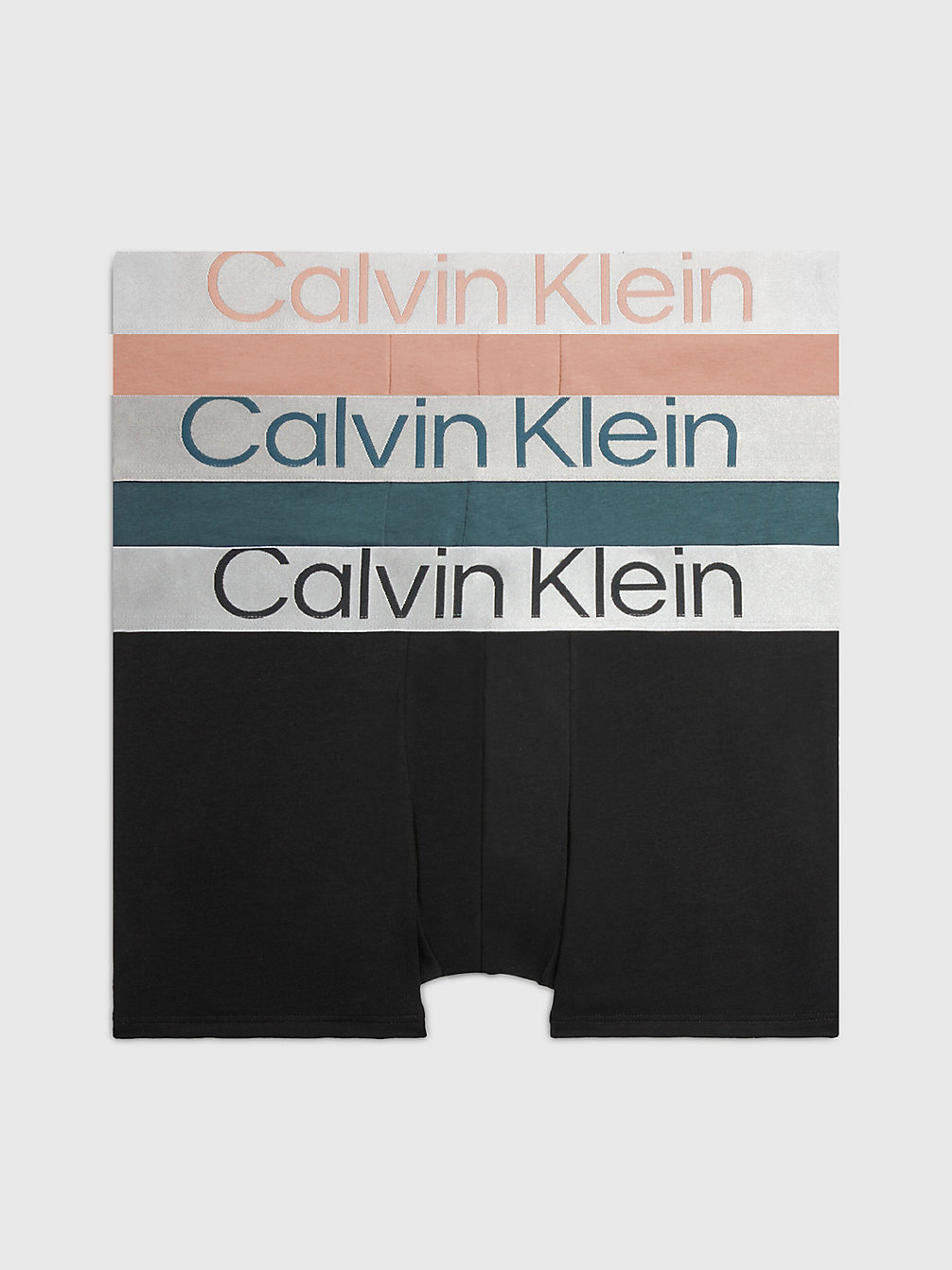 BLUE LAKE/ CLAY/ BLACK > Zestaw 3 Par Bokserek - Steel Cotton > undefined Mężczyźni - Calvin Klein