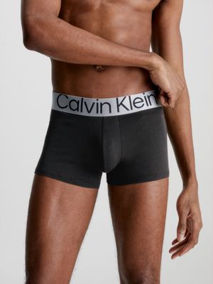 Calvin Klein Steel 3 Pack Low Rise Trunk Mid Blue/Signature Blue/Clay -  Accessories from Michael Stewart Menswear UK