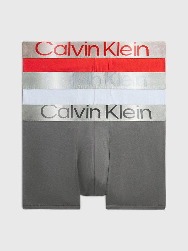  charcoal grey 3-pack boxers - steel cotton voor heren - calvin klein