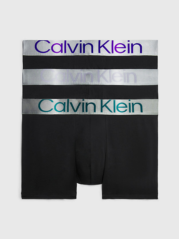 b- spct blu 3er-pack shorts - steel cotton für herren - calvin klein