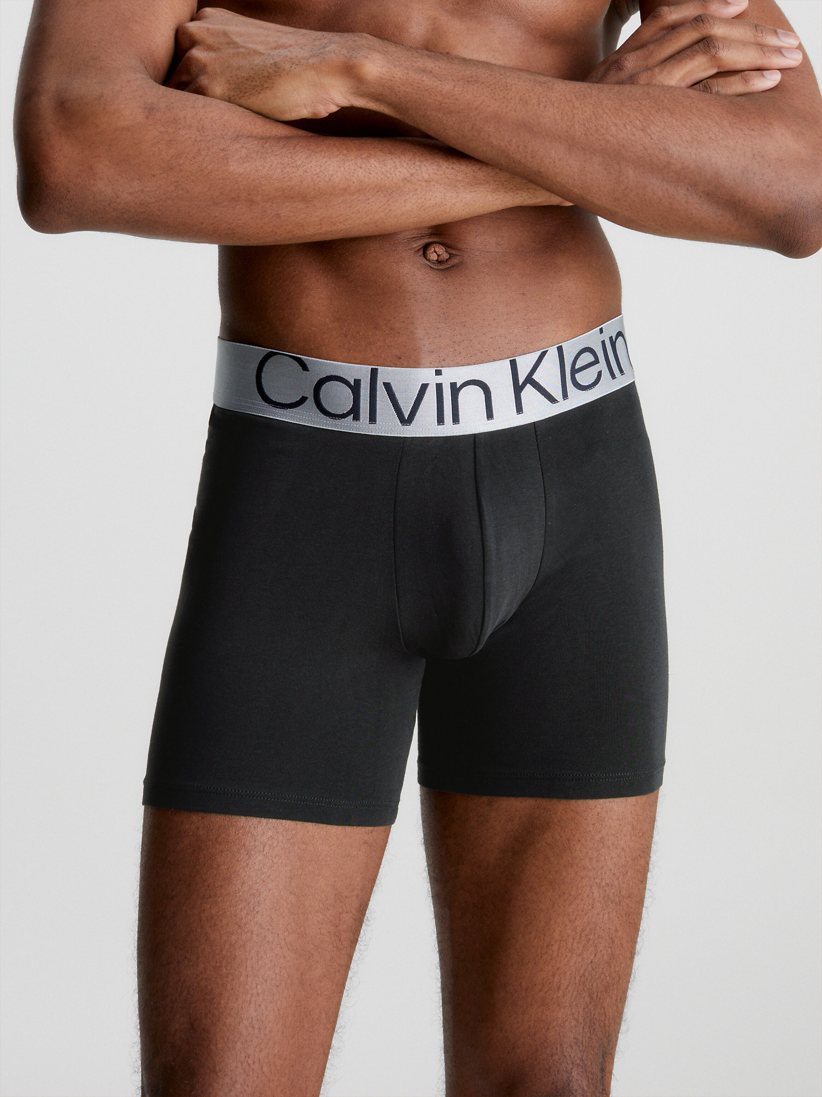 Steel Cotton Boxer aderenti lunghi confezione da 3 Calvin Klein Uomo Abbigliamento Intimo Boxer shorts Boxer shorts aderenti 