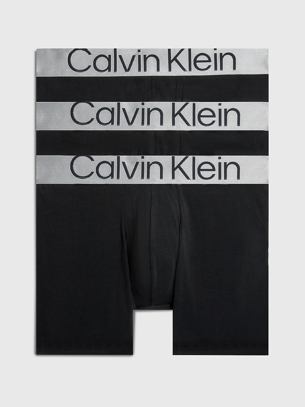 BLACK 3-Pack Boxers Lang - Steel Cotton undefined heren Calvin Klein