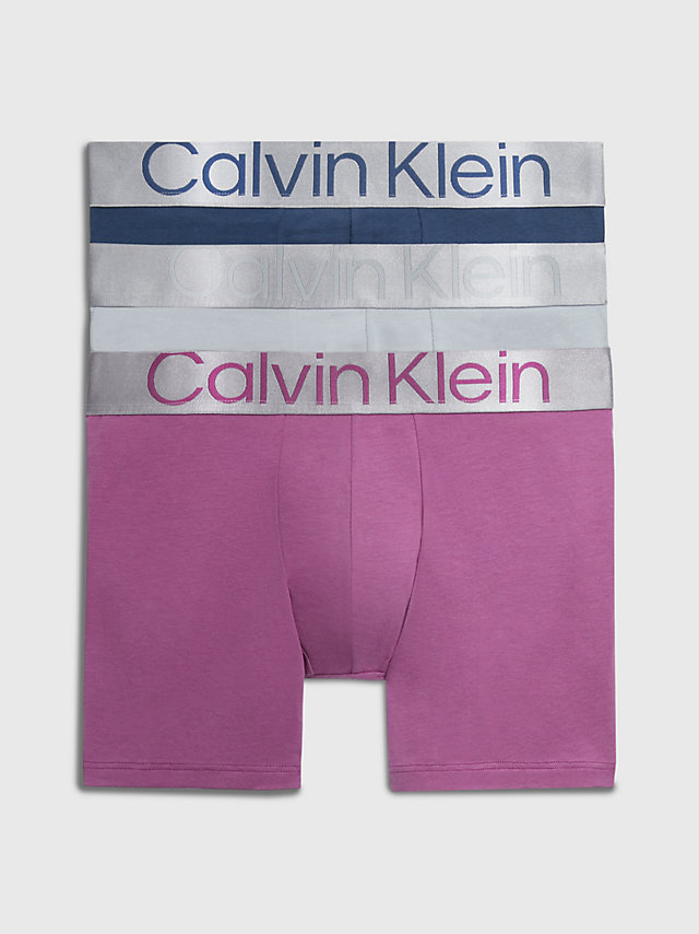 Amethyst, Silver Springs, Crayon Bl 3 Pack Boxer Briefs - Steel Cotton undefined men Calvin Klein