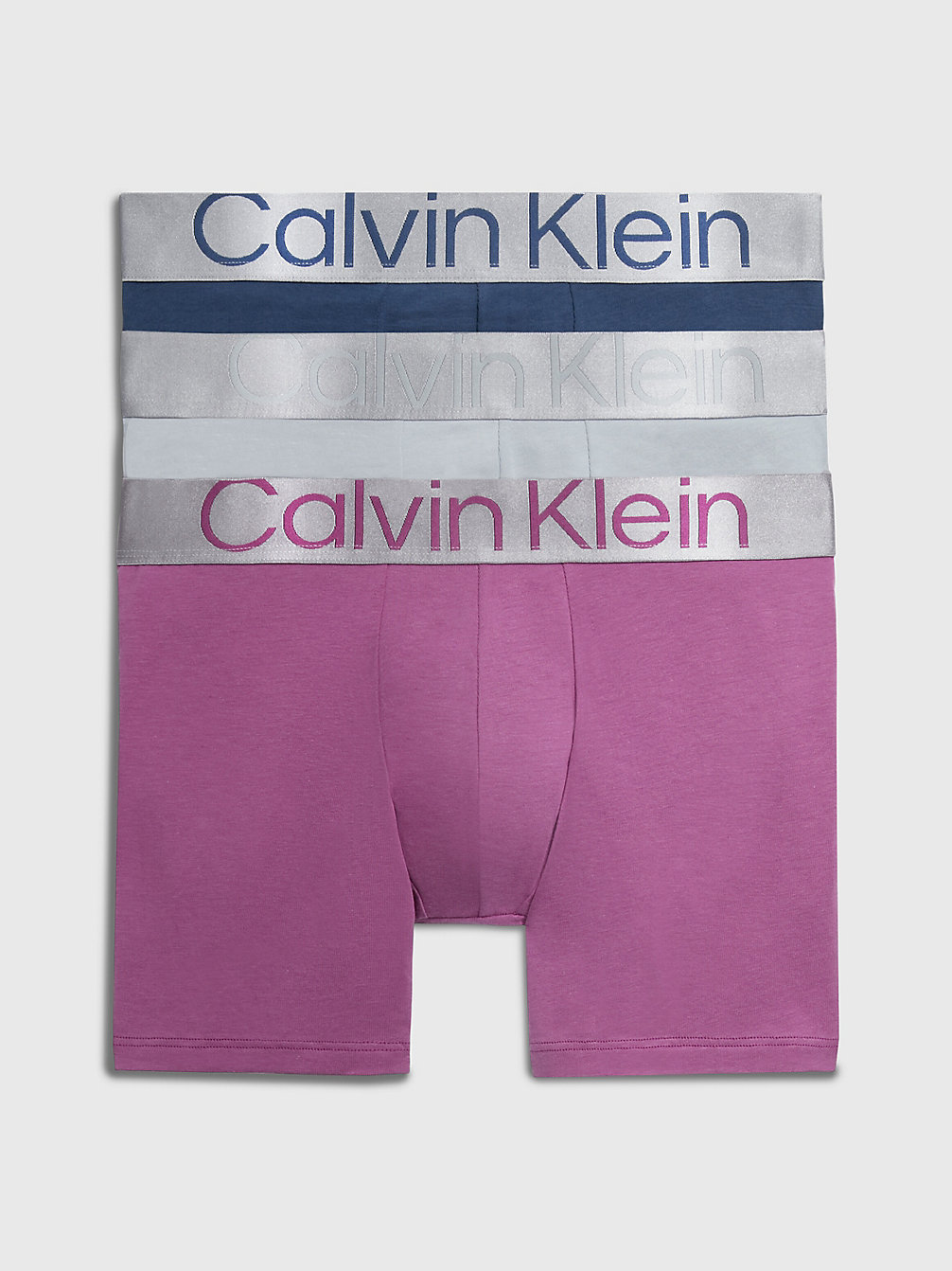 AMETHYST, SILVER SPRINGS, CRAYON BL Boxer Aderenti Lunghi In Confezione Da 3 - Steel Cotton undefined uomo Calvin Klein