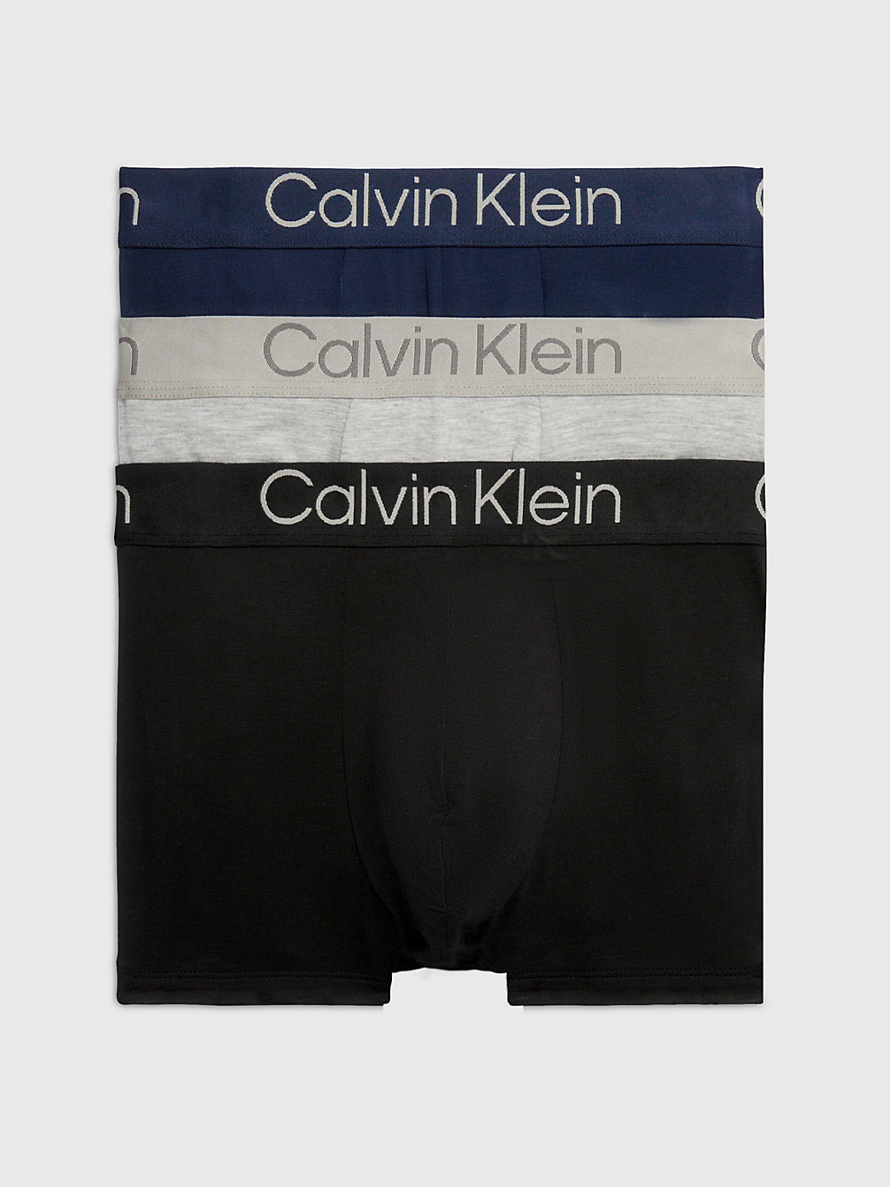 BLACK/BLUE SHADOW/GREY HEATHER 3 Pack Trunks - Ultra Soft Modern undefined men Calvin Klein