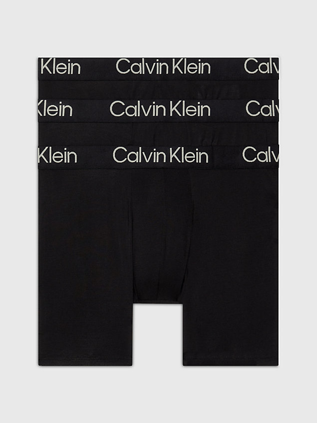 black 3-pack boxers lang - ultra soft modern voor heren - calvin klein