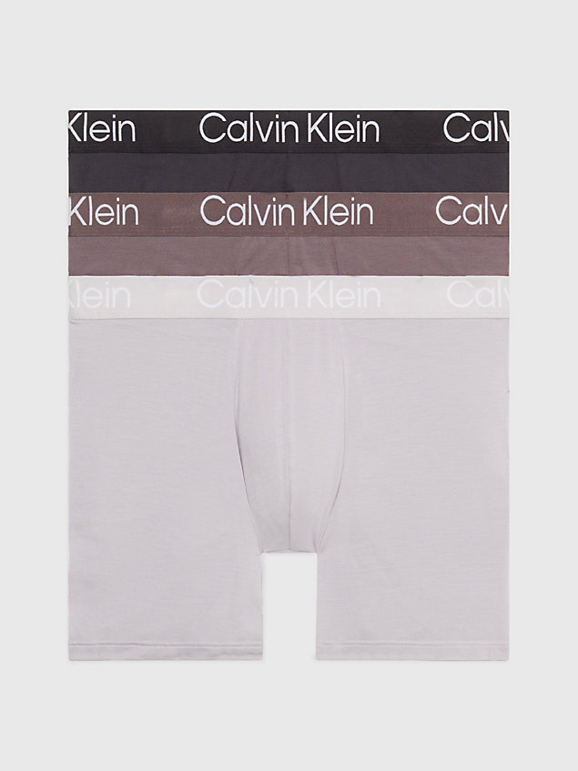 boxer aderenti lunghi in confezione da 3 - ultra soft modern  lilac marble da uomini calvin klein