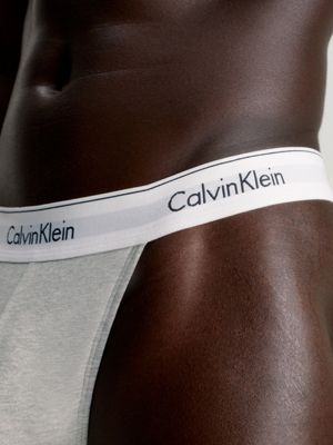 Calvin Klein Men's Thong 3 Pack, Black, Large 