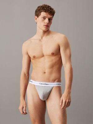 black / white / grey heather 3 pack thongs - modern cotton for men calvin klein