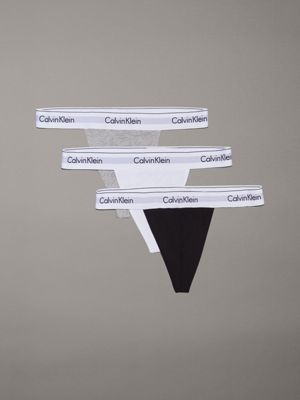 multi 3 pack thongs - modern cotton for men calvin klein