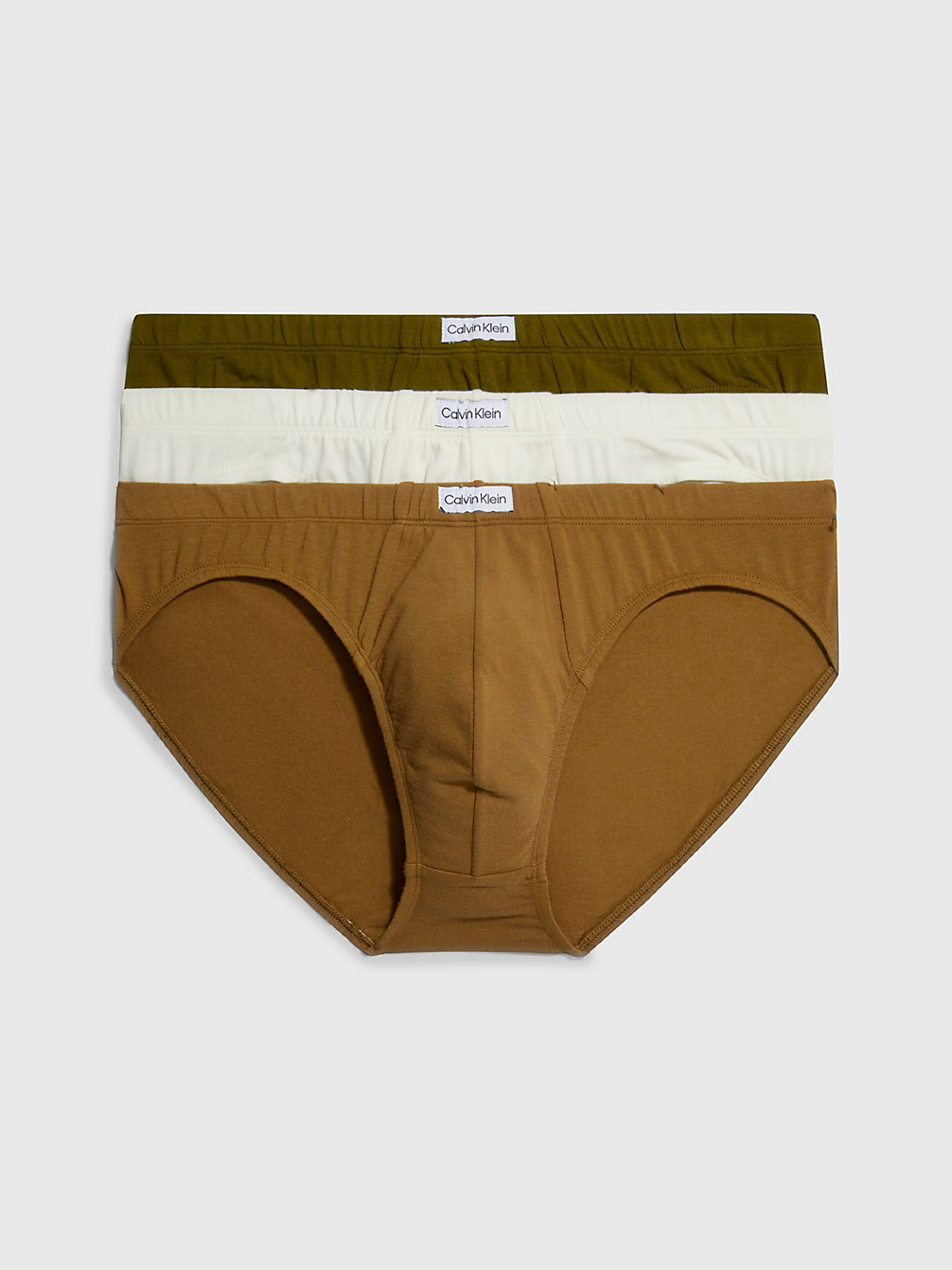 KANGAROO, HELICOPTER GRN, CREAMY WH 3-Pack Slips - Pure Cotton undefined heren Calvin Klein