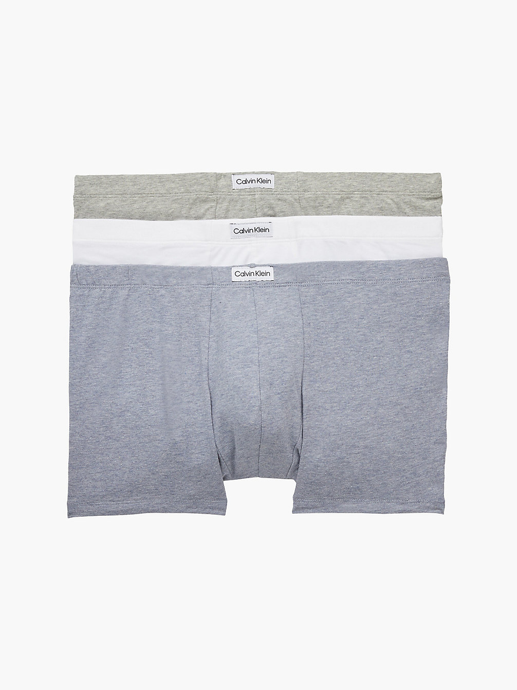 BLU CHBR HTHR/GRY HTHR/WHT 3 Pack Trunks - Pure Cotton undefined men Calvin Klein
