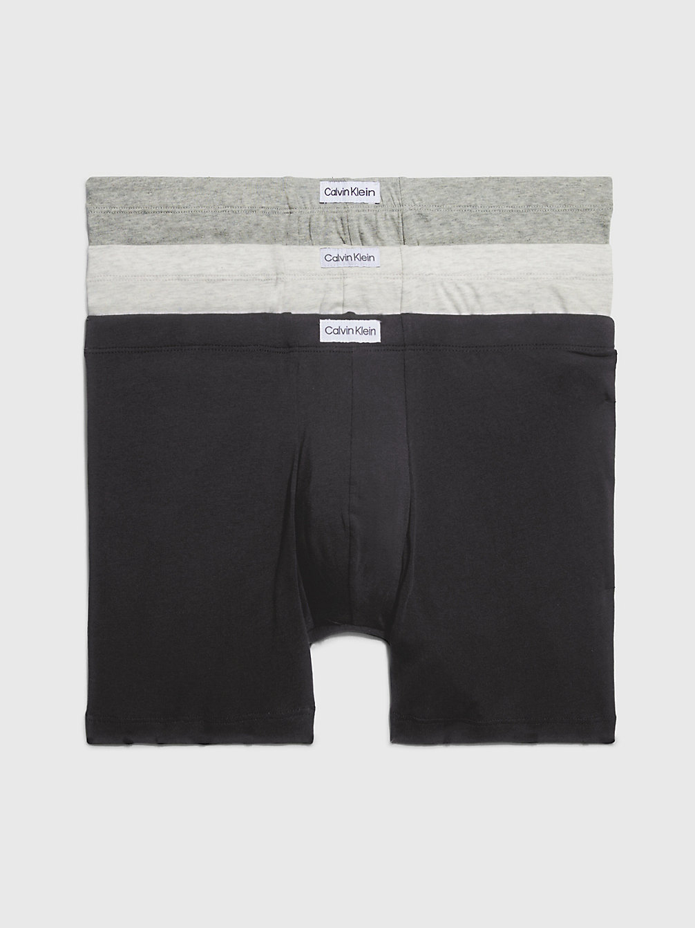 GREY HEATHER/ BLACK/ SNOW HEATHER 3 Pack Boxer Briefs - Pure Cotton undefined men Calvin Klein