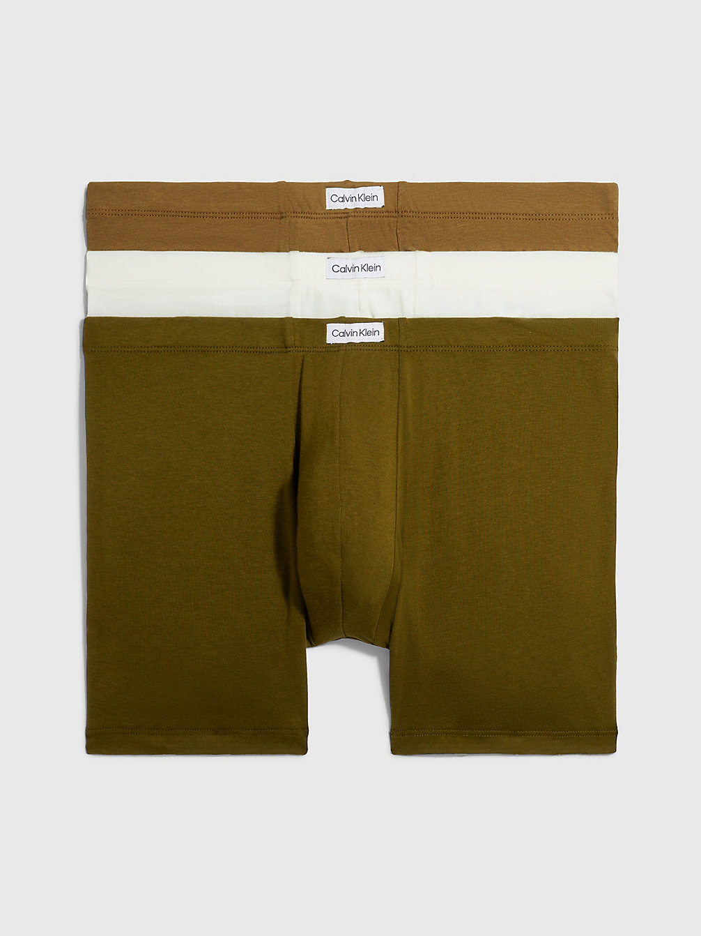 KANGAROO, HELICOPTER GRN, CREAMY WH 3-Pack Boxers Lang - Pure Cotton undefined heren Calvin Klein