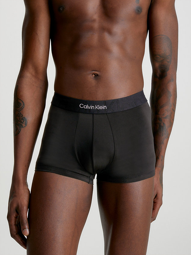 boxer taille basse - embossed icon black pour hommes calvin klein