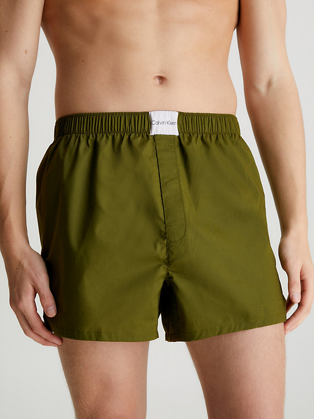 green slim fit boxershorts - pure cotton für herren - calvin klein