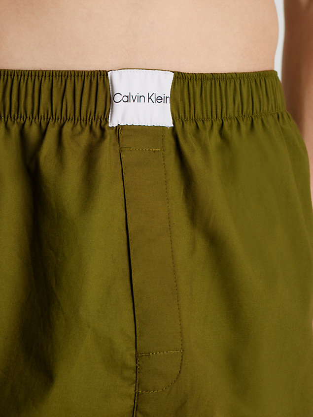 green slim fit boxers - pure cotton for men calvin klein