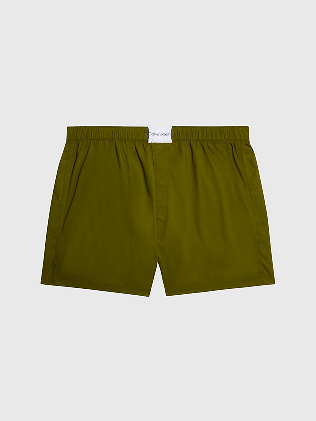 green slim fit boxers - pure cotton for men calvin klein