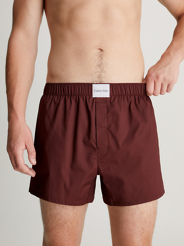 brown slim fit boxer - pure cotton voor heren - calvin klein