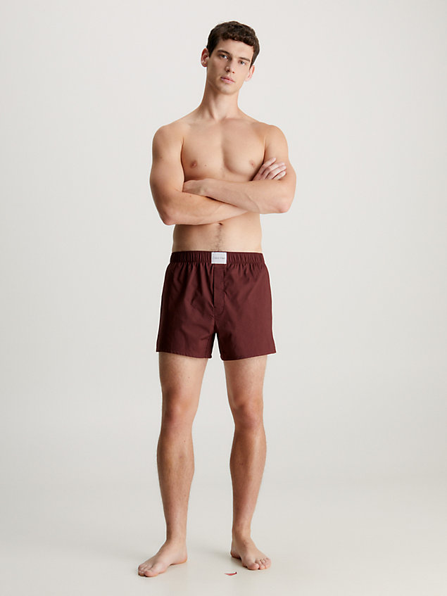 brown slim fit boxers - pure cotton for men calvin klein