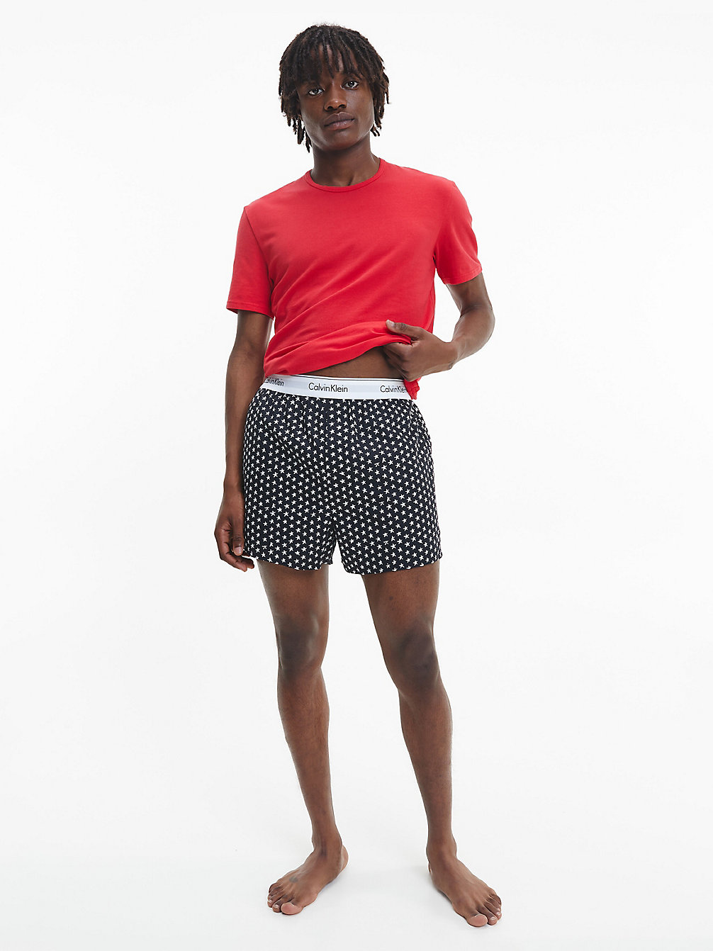 EXACT TOP/ STAR STAMP_BLACK BOTTOM Shorts Pyjama Set undefined men Calvin Klein