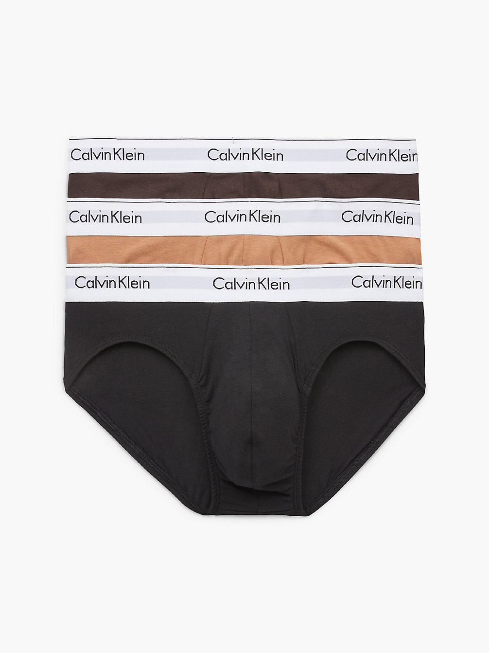 BLACK/ WOODLAND/ SANDALWOOD Lot De 3 Slips - Modern Cotton undefined hommes Calvin Klein
