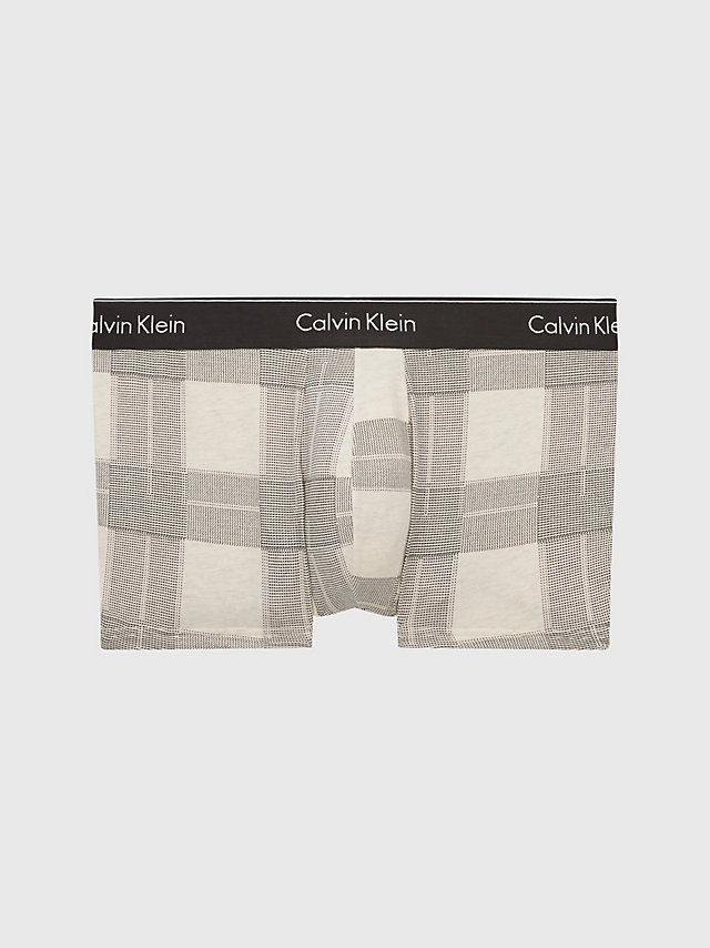 Textured Plaid_oatmeal Heater Trunks - Cotton Stretch undefined men Calvin Klein