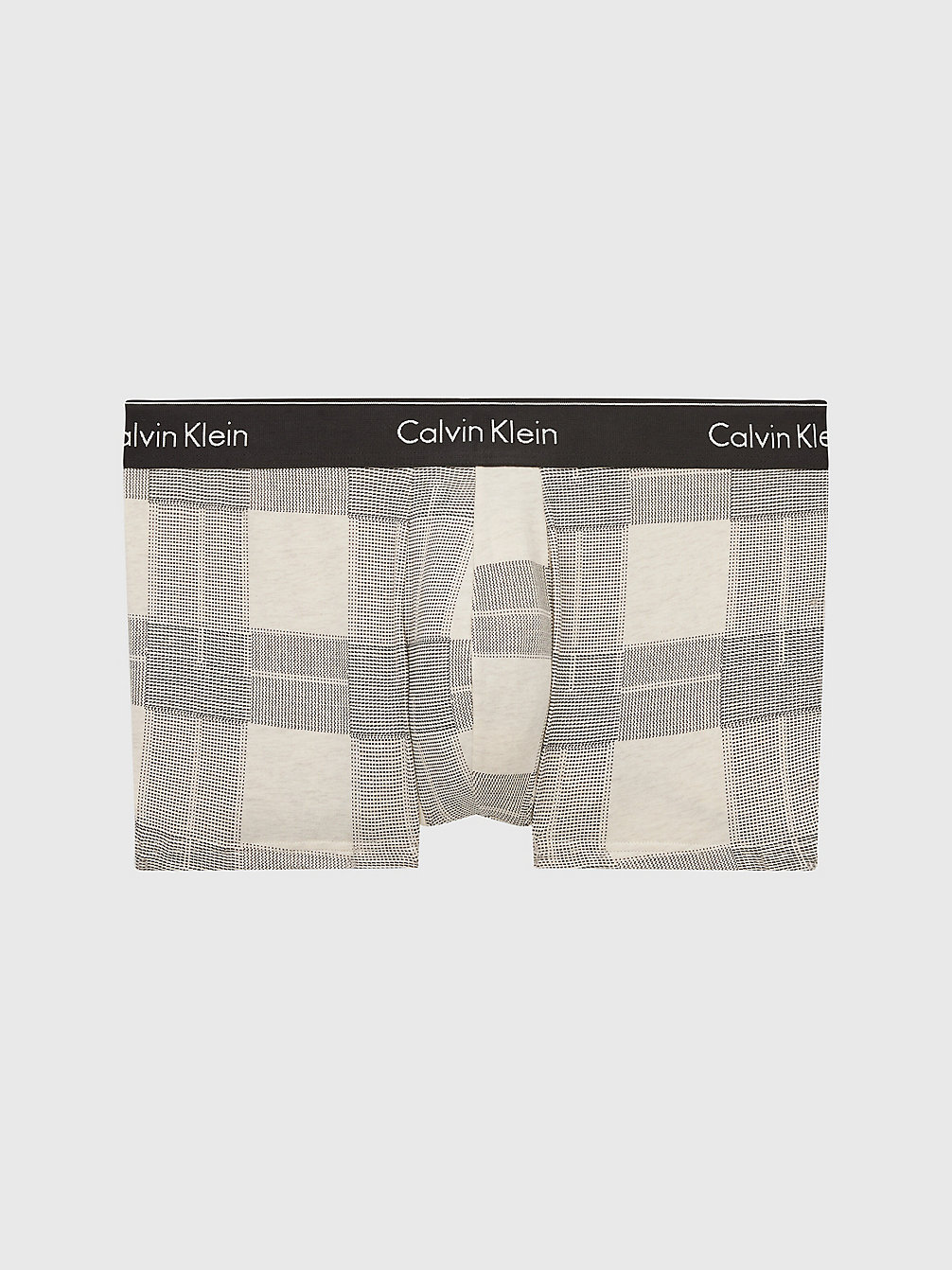TEXTURED PLAID_OATMEAL HEATER Trunks - Cotton Stretch undefined men Calvin Klein